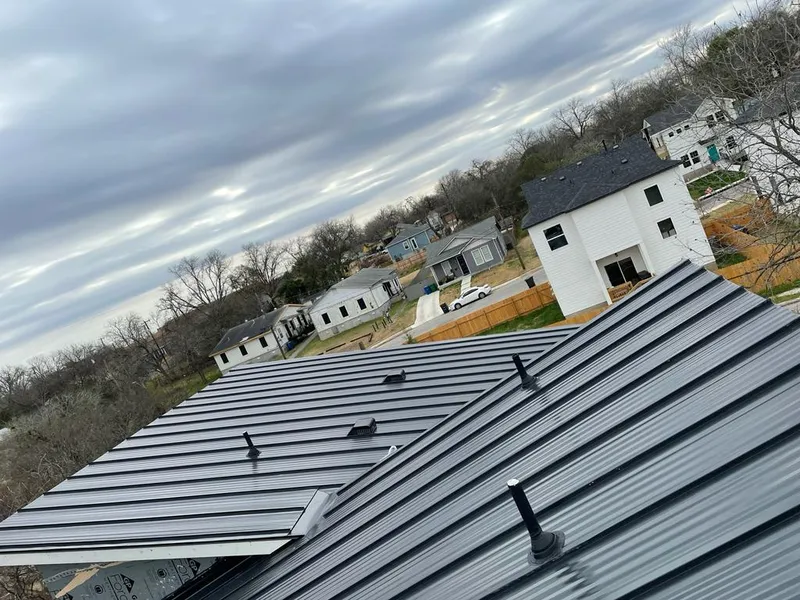 Standing seam metal roof panels with vents for Skylight Repair in Williamson